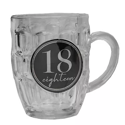 18th Birthday Beer Glass - Tankard With Number Detail - Gift • £12.59