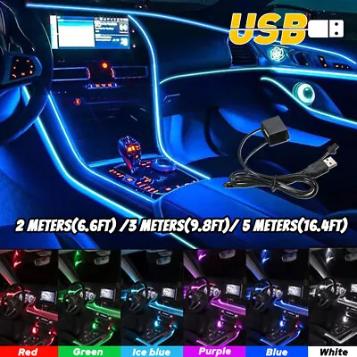 Universal Car Interior Decor Atmosphere Wire LED Light Lamp Strip Trim Accessory • $8.69