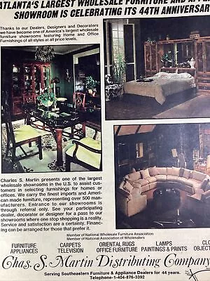 Atlanta GA Print Ad 1981 AJC Charles S. Martin Furniture Showroom Marietta St • $59.87