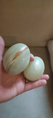 X2 Vintage Marble Onyx Stone Eggs • £10