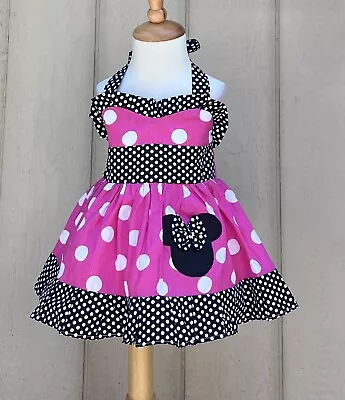 Pink Minnie Mouse Polka Dot Dress Minnie Mouse Dress Toddler Minnie Dress. • $38.99