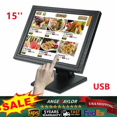 15'' LCD VGA Touch Screen Monitor USB Port POS Stand Restaurant Pub Bar Retail • $104.50