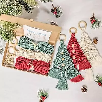 £10.96 • Buy Christmas Tree DIY Kit Woven Macrame Christmas Trees DIY Boho Wall Hangings Deco