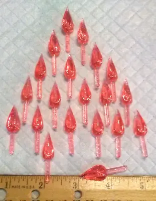20 VINTAGE PINK GLITTER BULBS Ceramic Christmas Tree Lights Pegs • $18.95