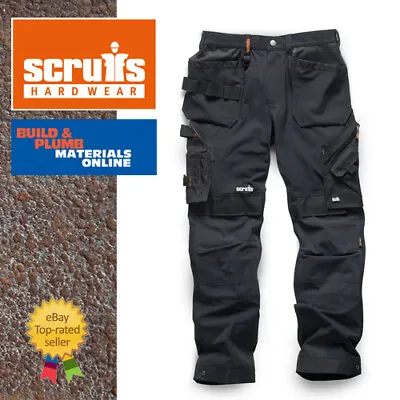 £63.95 • Buy Scruffs PRO FLEX PLUS Slim Fit Trade Work Trousers Black BRAND NEW Style 