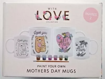 Paint Your Own Twin Mug Set Mum Personalised Gift Set Boxed  • £7.99