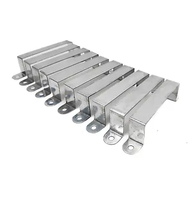£9.90 • Buy 10 X Fence Post Security Brackets, Galvanised Steel Panel Brackets Fits 4” Post