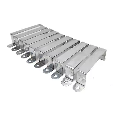 10 X Fence Post Security Brackets Galvanised Steel Panel Brackets Fits 4” Post • £9.90