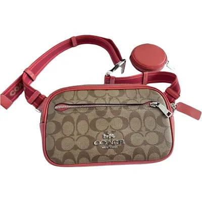 Coach Elias Belt Bag In Colorblock Signature Canvas With Coin Purse CJ505 • $100