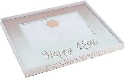 Happy 18th-Rose Gold Glitter Mirror-4'x6' Birthday Photo Frame  • £7.20