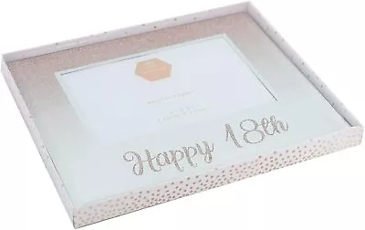Happy 18th- Rose Gold Glitter N Mirror 4'x6' Birthday Photo Frame CP • £3.99