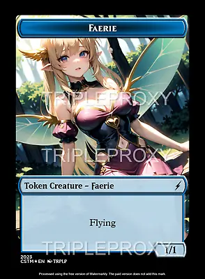 MTG Token Custom Anime Waifu Faerie Token 1/1 Flying - Custom Token By TRPLP • $4.99