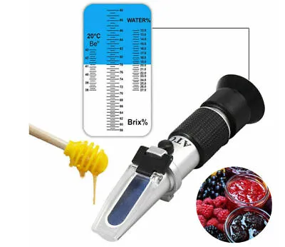 3 In 1 Refractometer Handheld Honey Water Sugar Brix Baume Tester For Beekeeping • £14.59