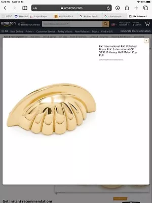 $9.99 • Buy Baldwin Melon Cup Pull 3  Center To Center 4464-030-BIN Polished Brass