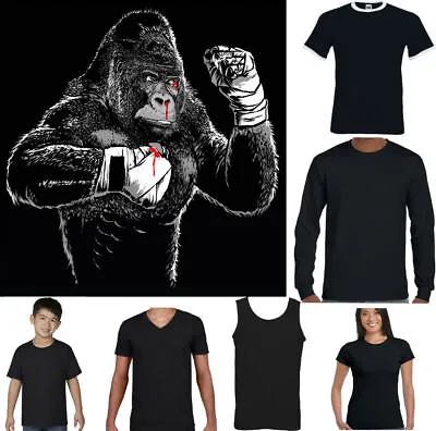 BOXING T-SHIRT Mens Gorilla Gym MMA Muay Thai Kick Boxing Training Funny Top • £10.99
