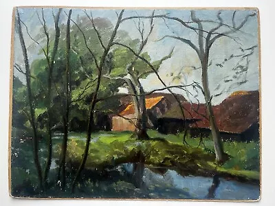 House In The Woods Oil On Board C. 1940 Style Of Ethelbert White • £70