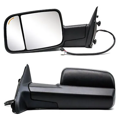 Towing Mirrors For 2013 2014 2015 2016 2017 2018 Dodge Ram Power Heated Arrow • $154.93