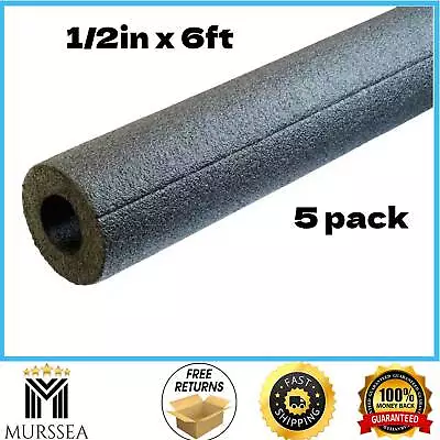1/2in X 6ft Foam Pipe Insulation Against Mold & Energy Loss For Copper 5 Pack • $13.45