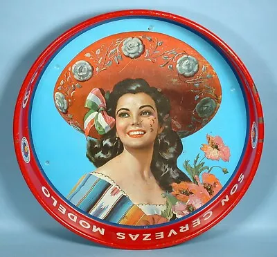 1950s Corona Beer Advertising Tin Beverage Tray Extra Y Victoria Pretty Girl • $69.95