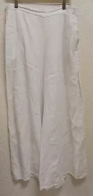 Match Point White Linen Side Leg Pull On Pants Size Extra Large • $42