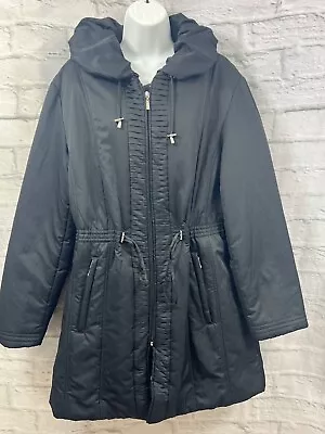 David Barry Overcoat Size 16 Black Puffa Puffer Inside & Zip Pockets Softshell • £13.17