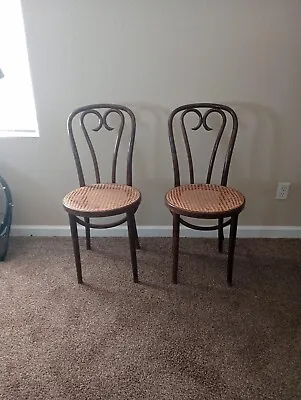 Vintage Sweetheart Antique Bistro Bentwood Chair With Caned Seat. Rare Find! • $200