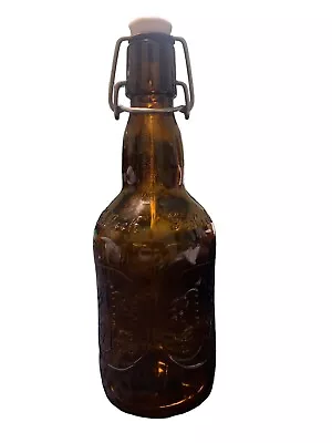 $5.99 • Buy Vintage Grolsch Brown Glass Beer Bottle 9  Tall With Ceramic Flip Top Swing Cap