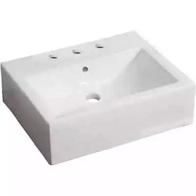 American Imaginations AI-692 White Vessel Rectangular Bathroom Sink • $80