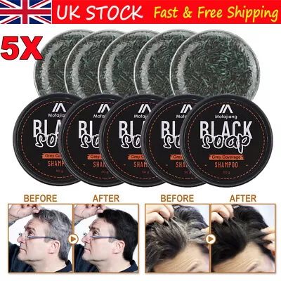 2023 Mens Grey Coverage Bar Shampoo Hair Darkening Black Soap For Grey Hair UK • £18.45