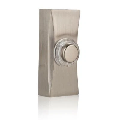 £10.45 • Buy Byron Wired Surface Mounted Bell Push Button In Nickel - BYR-7960Ni