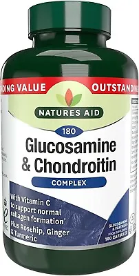 £17.95 • Buy Natures Aid Glucosamine And Chondroitin Complex With Vitamin C 180 Capsules