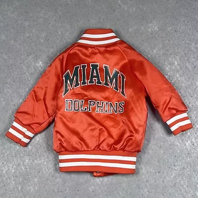 Vintage Miami Dolphins Jacket Baby 18M Orange NFL 90s Locker Line Made In USA • $58.80