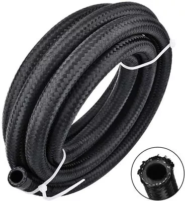 20FT 4AN 6AN 8AN 10AN 12AN Nylon Braided Fuel Hose CPE Oil Gas Air Line Black • $25.99