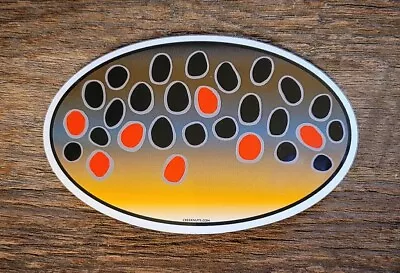 $4.95 • Buy Fishing Bumper Stickers BROWN TROUT 5  X 3  Decals Fly Fishing