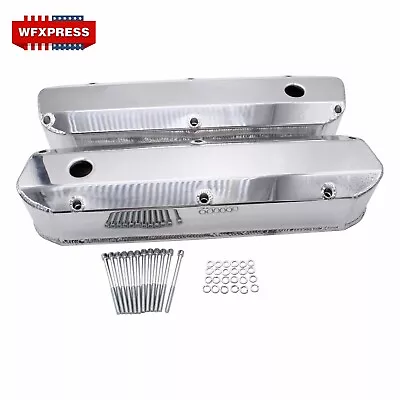 Chrome Aluminum Valve Covers With Bolts For SBF Small Block Ford 289 302 351W • $74.99