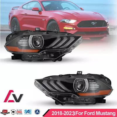 Projector Headlights 2018-2023 For Ford Mustang Pair DRL Front Signal Headlamps • $379.99