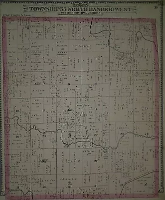 Vintage 1889 Railroad & Land Owners Plat Map ~ OTTER CREEK MONROE Co MISSOURI • $34