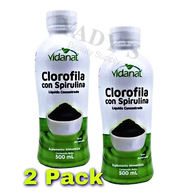 2 Liquid Chlorophyll With Spirulina Mint Peppermint Vidanat 500 Ml. Exp 05/24 • $39.99