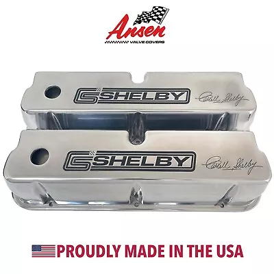 Ford 289 351W Carroll Shelby Signature Tall Polished Valve Covers - Ansen USA • $295