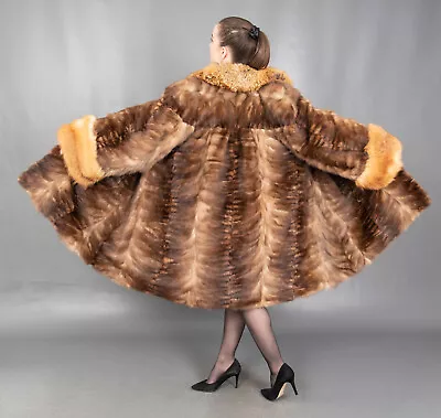 5708 Gorgeous Real Russian Barguzin Sable Fur Coat Swinger Beautiful Size 3xl • £866.68