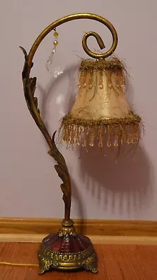 Vintage Table Lamp Fringe Beads Elegant Nightlight Lamp • $49.95