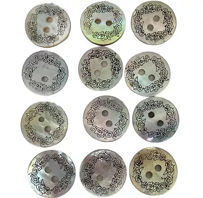 Small Abalone Shell Two Hole Buttons Lot Of 12 Iridescent (please Read) • $8