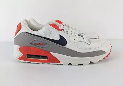 Nike Air Max 90 USA 2021 Summit White Blue Cement Chile Red DB0625-101 US8 EUR41 • $95