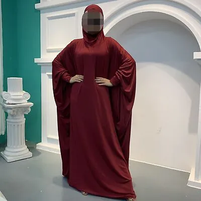 $48.44 • Buy Women Muslim Long Sleeve Prayer Full Cover Maxi Dress Islamic Arabic Abaya Robe-