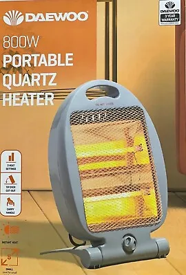 800W Portable Electric Halogen Heater Instant Heat 2 Bars Free Standing Quartz • £12.95