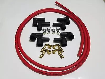 MSD 8.5mm Super Conductor Universal Coil Wire Kit HEI Socket Boots Terminals RED • $38.99