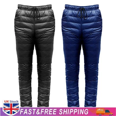 £22.29 • Buy Outdoor Camping Hiking Windproof Drawstring Down Pants Skiing Trekking Thickened