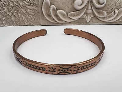 MENS Native American Vintage 6.7mm  Handcrafted  Copper Cuff Bracelet Sz 8.75” • $29.99