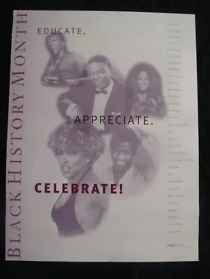 BLACK HISTORY MONTH Poster TINA TURNER MARVIN GAYE COLTRANE Original Record Stor • $20