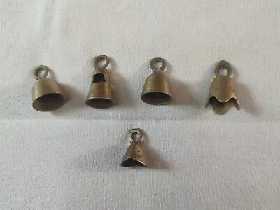 Vintage Lot Of 5 Ornate Etched Brass Bells Service Meditation Decor Patina • $9.99